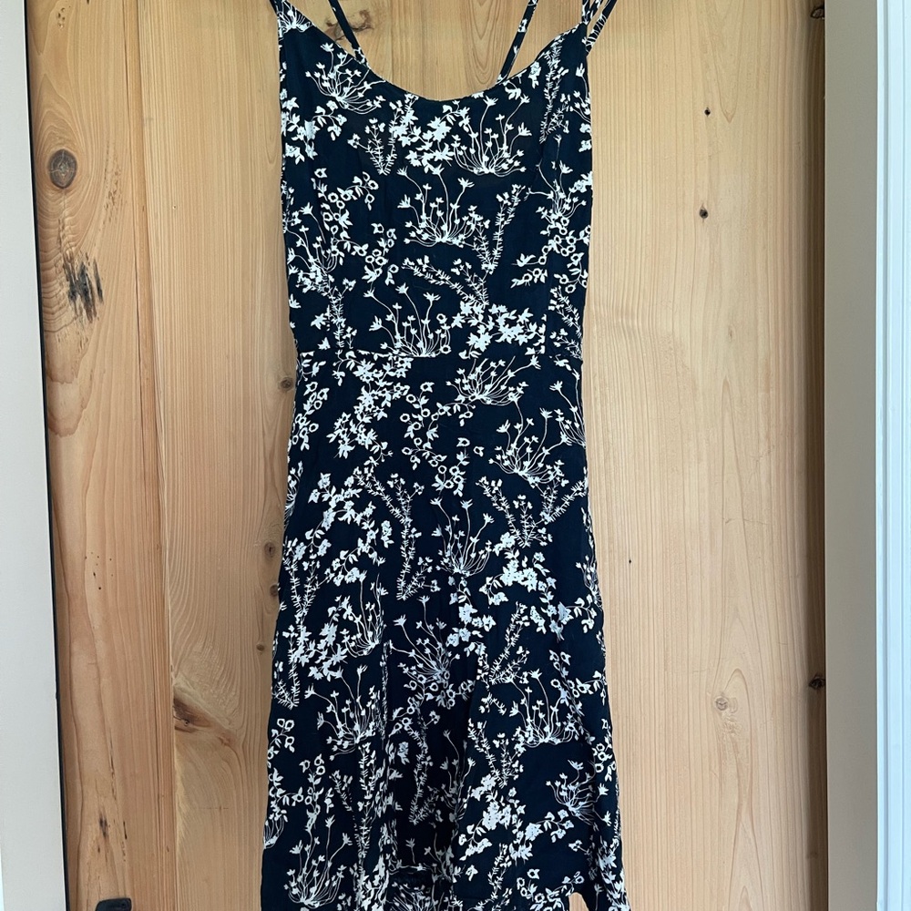 Garage Navy Fit & Flare Floral Dress